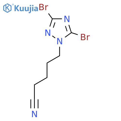 5-(Dibromo-1H-1,2,4-triazol-1-yl)pentanenitrile structure