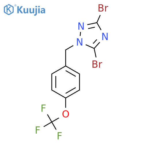 3,5-Dibromo-1-{[4-(trifluoromethoxy)phenyl]methyl}-1H-1,2,4-triazole structure