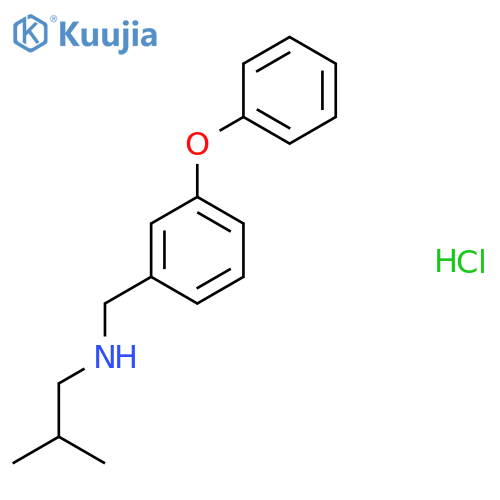 2-methyl-N-[(3-phenoxyphenyl)methyl]propan-1-amine:hydrochloride structure