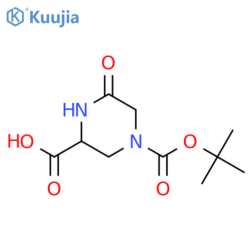 (2S)-4-tert-butoxycarbonyl-6-oxo-piperazine-2-carboxylic acid structure