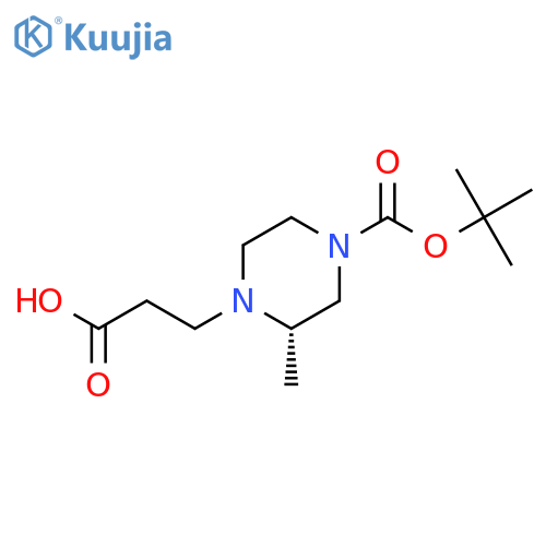 3-(2S)-4-(tert-butoxy)carbonyl-2-methylpiperazin-1-ylpropanoic acid structure