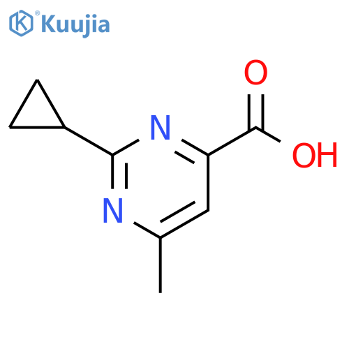 2-Cyclopropyl-6-methylpyrimidine-4-carboxylic acid structure