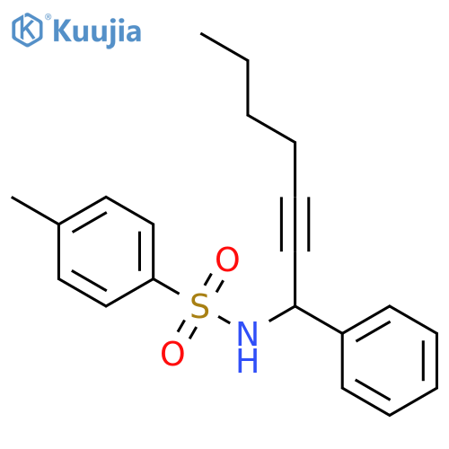 Benzenesulfonamide, 4-methyl-N-(1-phenyl-2-heptynyl)- structure