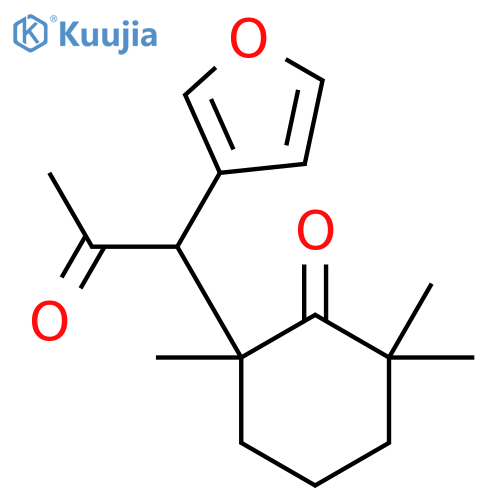 Cyclohexanone,2-[(1R)-1-(3-furanyl)-2-oxopropyl]-2,6,6-trimethyl-, (2R)-rel- structure