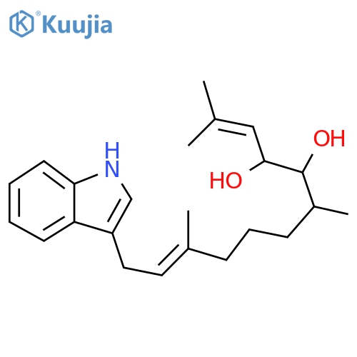 3-(3,7,11-Trimethyl-2,6,10-dodecatrienyl)-1H-indole; 8'ξ,9'ξ-Dihydroxy, 6',7'ξ-dihydro structure