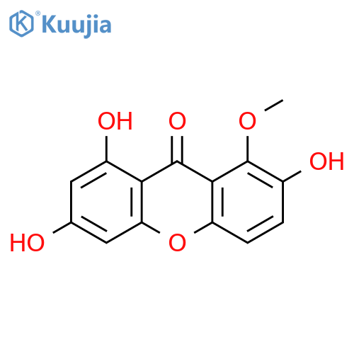 9H-Xanthen-9-one, 2,6,8-trihydroxy-1-methoxy- structure