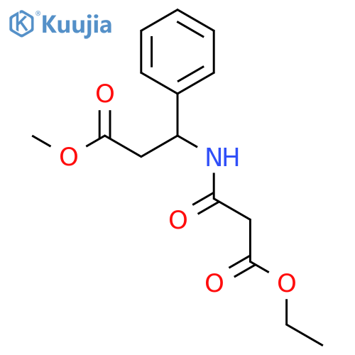 ethyl 3-((3-methoxy-3-oxo-1-phenylpropyl)amino)-3-oxopropanoate structure