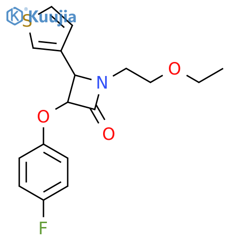 1-(2-Ethoxyethyl)-3-(4-fluorophenoxy)-4-(thiophen-3-yl)azetidin-2-one structure