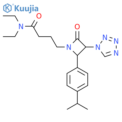 N,N-diethyl-4-[2-oxo-4-(4-propan-2-ylphenyl)-3-(tetrazol-1-yl)azetidin-1-yl]butanamide structure