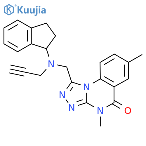 1-{[(2,3-dihydro-1H-inden-1-yl)(prop-2-yn-1-yl)amino]methyl}-4,7-dimethyl-4H,5H-[1,2,4]triazolo[4,3-a]quinazolin-5-one structure