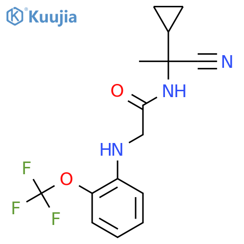 N-(1-cyano-1-cyclopropylethyl)-2-{[2-(trifluoromethoxy)phenyl]amino}acetamide structure