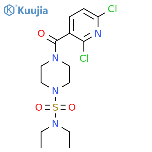 4-(2,6-dichloropyridine-3-carbonyl)-N,N-diethylpiperazine-1-sulfonamide structure