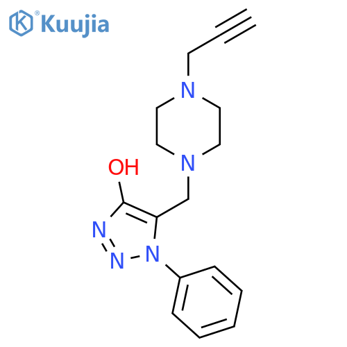 1-phenyl-5-{[4-(prop-2-yn-1-yl)piperazin-1-yl]methyl}-1H-1,2,3-triazol-4-ol structure