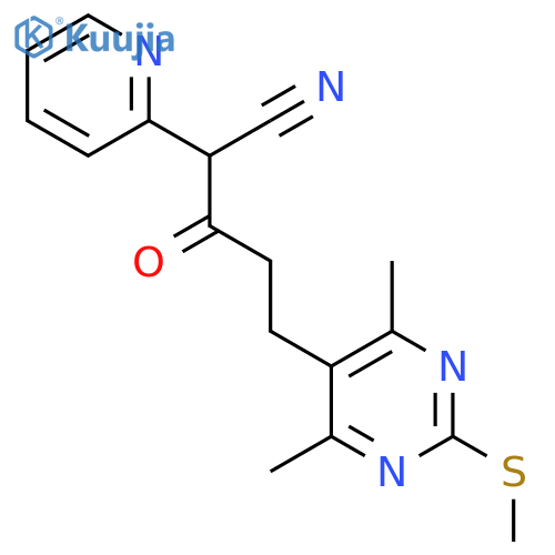 5-[4,6-Dimethyl-2-(methylsulfanyl)pyrimidin-5-yl]-3-oxo-2-(pyridin-2-yl)pentanenitrile structure