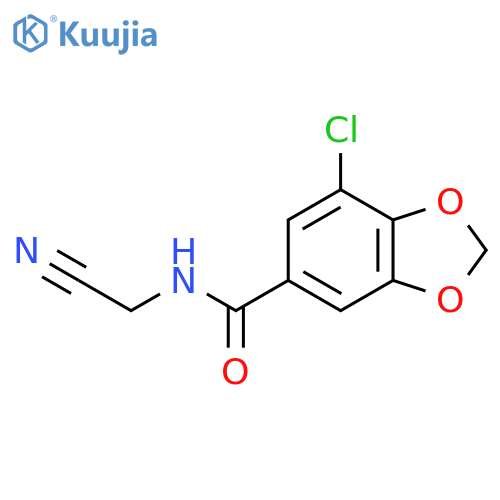 7-chloro-N-(cyanomethyl)-1,3-dioxaindane-5-carboxamide structure