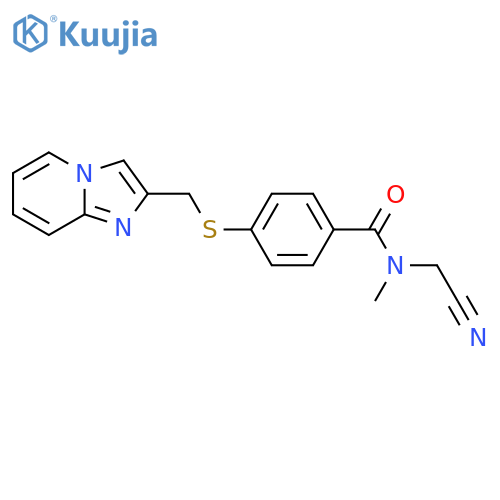 N-(cyanomethyl)-4-[({imidazo[1,2-a]pyridin-2-yl}methyl)sulfanyl]-N-methylbenzamide structure