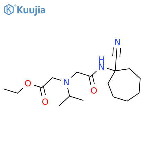 Ethyl 2-({[(1-cyanocycloheptyl)carbamoyl]methyl}(propan-2-yl)amino)acetate structure