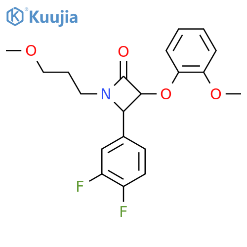 4-(3,4-Difluorophenyl)-3-(2-methoxyphenoxy)-1-(3-methoxypropyl)azetidin-2-one structure