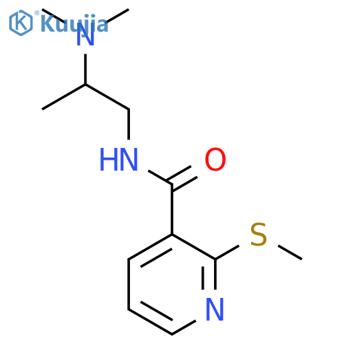 N-2-(dimethylamino)propyl-2-(methylsulfanyl)pyridine-3-carboxamide structure