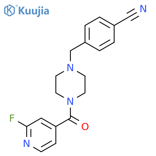 4-{[4-(2-Fluoropyridine-4-carbonyl)piperazin-1-yl]methyl}benzonitrile structure
