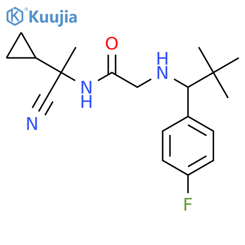N-(1-cyano-1-cyclopropylethyl)-2-{[1-(4-fluorophenyl)-2,2-dimethylpropyl]amino}acetamide structure