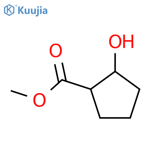 Cyclopentanecarboxylicacid, 2-hydroxy-, methyl ester, (1S,2R)- structure