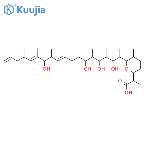 2H-Pyran-2-acetic acid,tetrahydro-a,5-dimethyl-6-[(1S,2S,3S,4S,5S,6R,9E,11R,12R,13E,15R)-2,4,6,12-tetrahydroxy-1,3,5,11,13,15-hexamethyl-9,13,17-octadecatrienyl]-,(aS,2S,5S,6R)- (9CI) structure