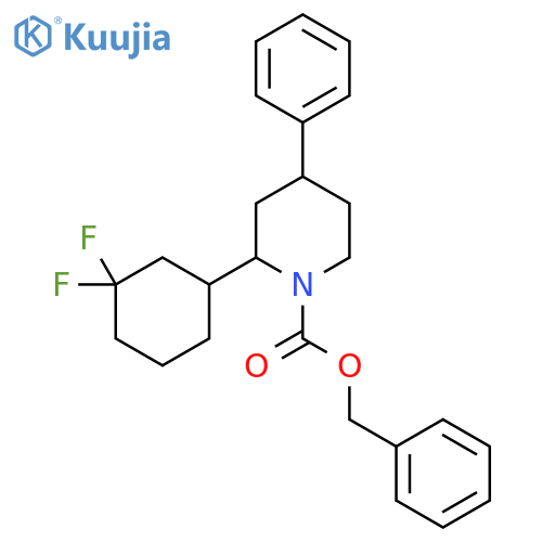 Benzyl 2-(3,3-difluorocyclohexyl)-4-phenylpiperidine-1-carboxylate structure