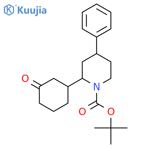 Tert-butyl 2-(3-oxocyclohexyl)-4-phenylpiperidine-1-carboxylate structure