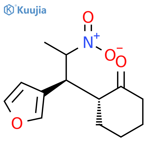 Cyclohexanone,2-[(1R,2R)-1-(3-furanyl)-2-nitropropyl]-, (2S)-rel- structure