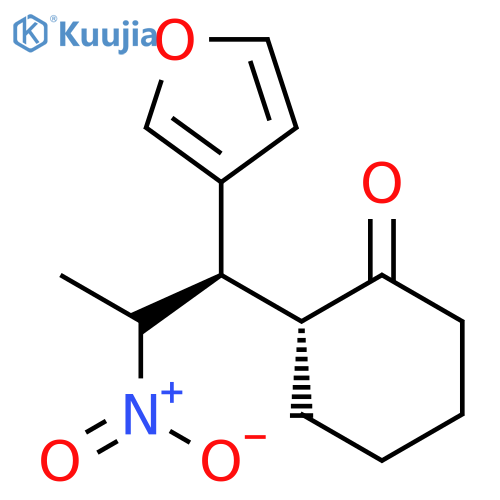 Cyclohexanone,2-[(1R,2R)-1-(3-furanyl)-2-nitropropyl]-, (2R)-rel- structure