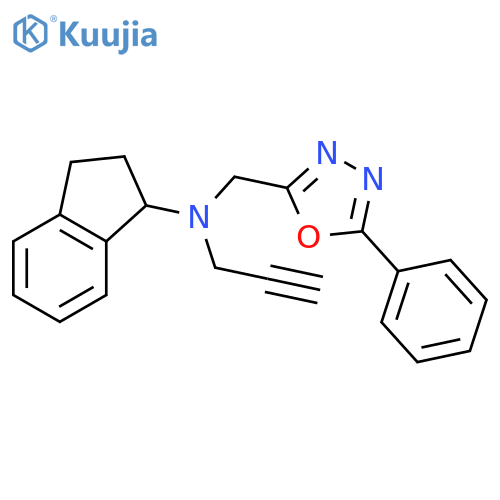N-(2,3-Dihydro-1H-inden-1-yl)-5-phenyl-N-2-propyn-1-yl-1,3,4-oxadiazole-2-methanamine structure