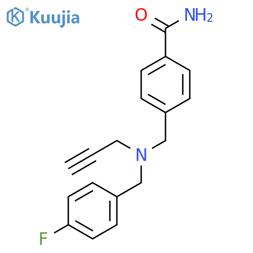 4-({[(4-Fluorophenyl)methyl](prop-2-yn-1-yl)amino}methyl)benzamide structure