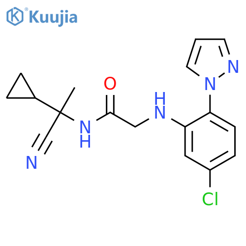 2-{[5-chloro-2-(1H-pyrazol-1-yl)phenyl]amino}-N-(1-cyano-1-cyclopropylethyl)acetamide structure