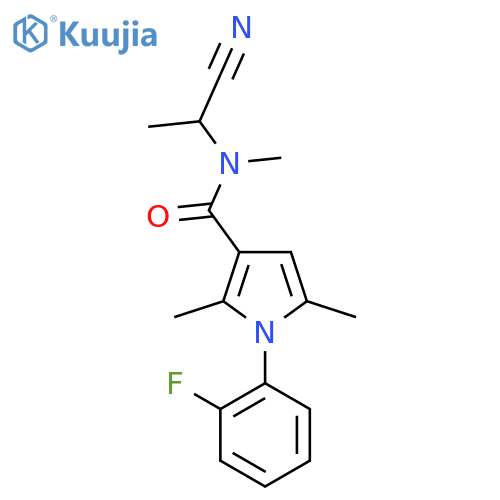 N-(1-cyanoethyl)-1-(2-fluorophenyl)-N,2,5-trimethyl-1H-pyrrole-3-carboxamide structure