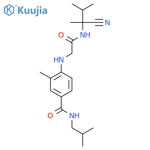 4-({[(1-cyano-1,2-dimethylpropyl)carbamoyl]methyl}amino)-3-methyl-N-(2-methylpropyl)benzamide structure