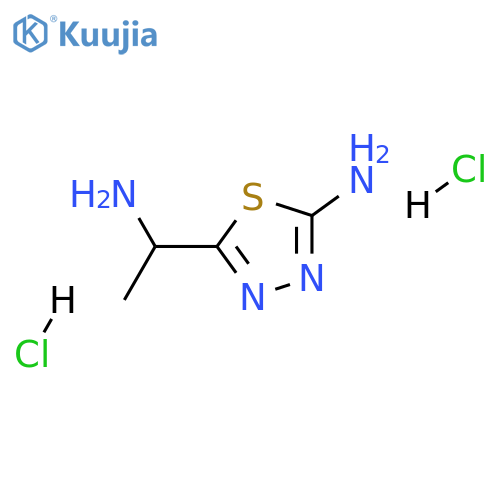 5-(1-aminoethyl)-1,3,4-thiadiazol-2-amine dihydrochloride structure