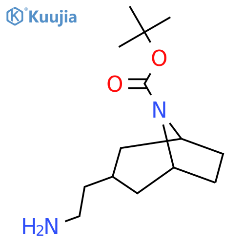 Tert-butyl 3-(2-aminoethyl)-8-azabicyclo[3.2.1]octane-8-carboxylate structure