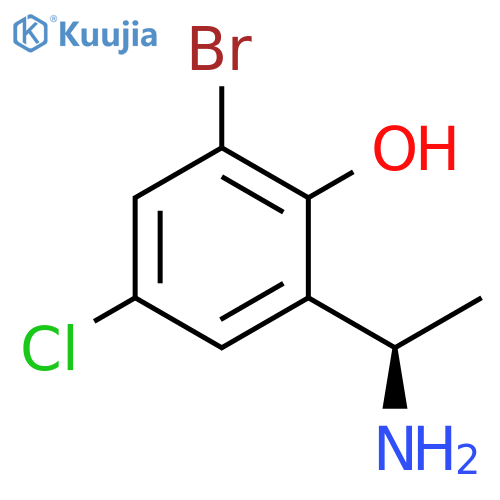 2-(1R)-1-aminoethyl-6-bromo-4-chlorophenol structure