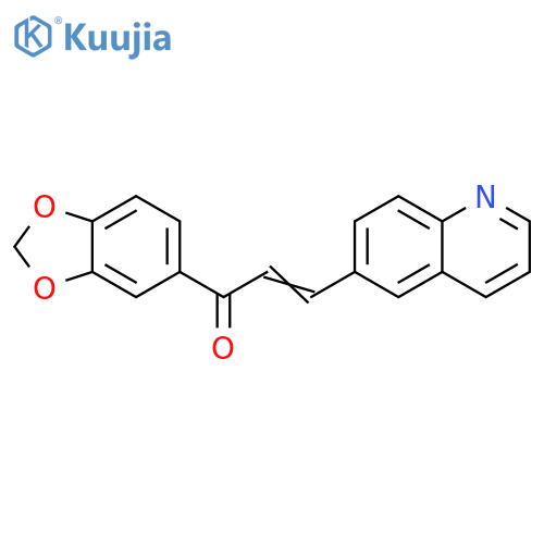 (2E)-1-(2H-1,3-benzodioxol-5-yl)-3-(quinolin-6-yl)prop-2-en-1-one structure