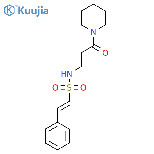 N-[3-oxo-3-(piperidin-1-yl)propyl]-2-phenylethene-1-sulfonamide structure