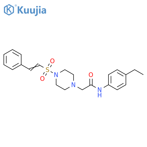 N-(4-Ethylphenyl)-4-[(2-phenylethenyl)sulfonyl]-1-piperazineacetamide structure
