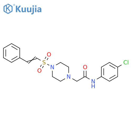 N-(4-Chlorophenyl)-4-[(2-phenylethenyl)sulfonyl]-1-piperazineacetamide structure