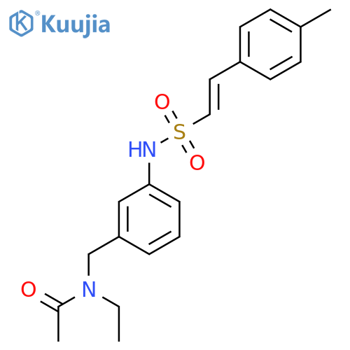 N-ethyl-N-({3-[2-(4-methylphenyl)ethenesulfonamido]phenyl}methyl)acetamide structure