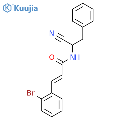 3-(2-bromophenyl)-N-(1-cyano-2-phenylethyl)prop-2-enamide structure