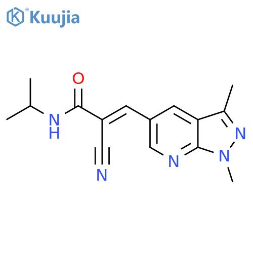 2-Cyano-3-(1,3-dimethyl-1H-pyrazolo[3,4-b]pyridin-5-yl)-N-(1-methylethyl)-2-propenamide structure