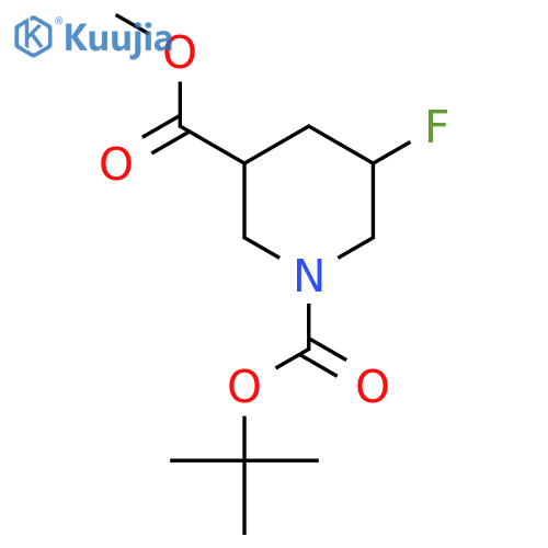 O1-tert-butyl O3-methyl 5-fluoropiperidine-1,3-dicarboxylate structure