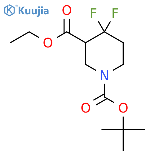 1-Tert-butyl 3-ethyl 4,4-difluoropiperidine-1,3-dicarboxylate structure