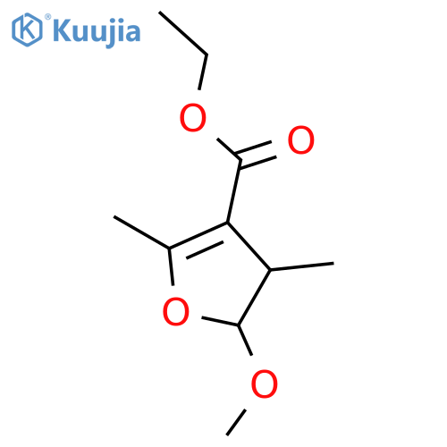 3-Furancarboxylic acid,4,5-dihydro-5-methoxy-2,4-dimethyl-, ethyl ester structure