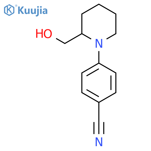 4-[2-(hydroxymethyl)piperidin-1-yl]benzonitrile structure